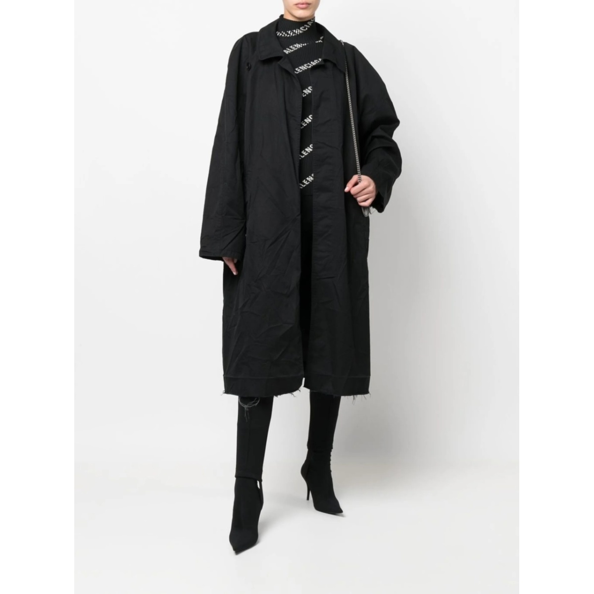 raw-edge trench coat - Img 2
