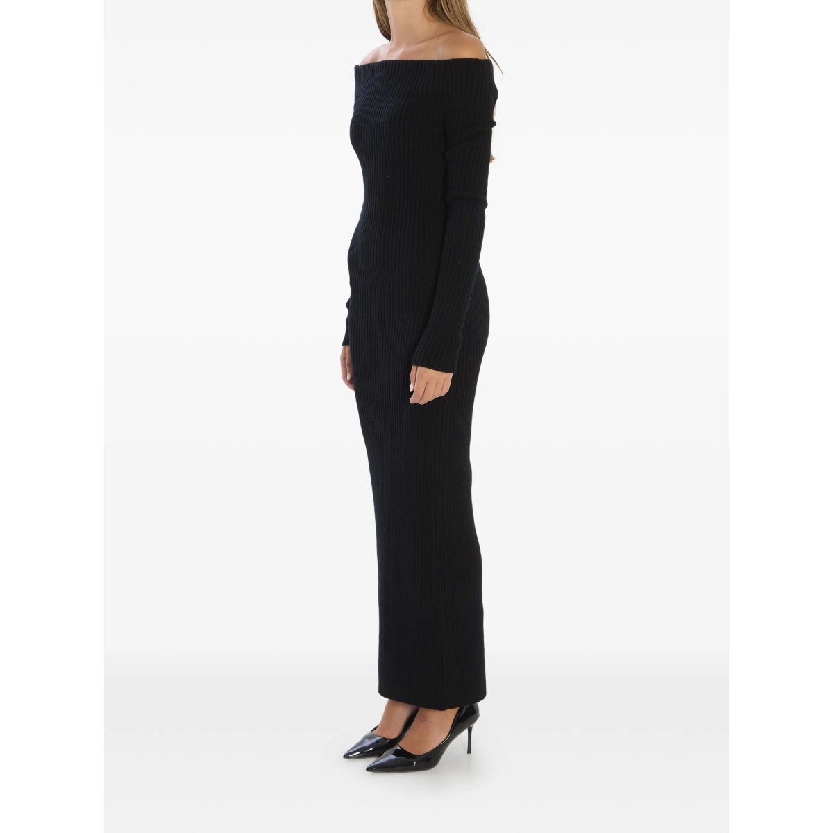 ribbed off-shoulder maxi dress - Img 2