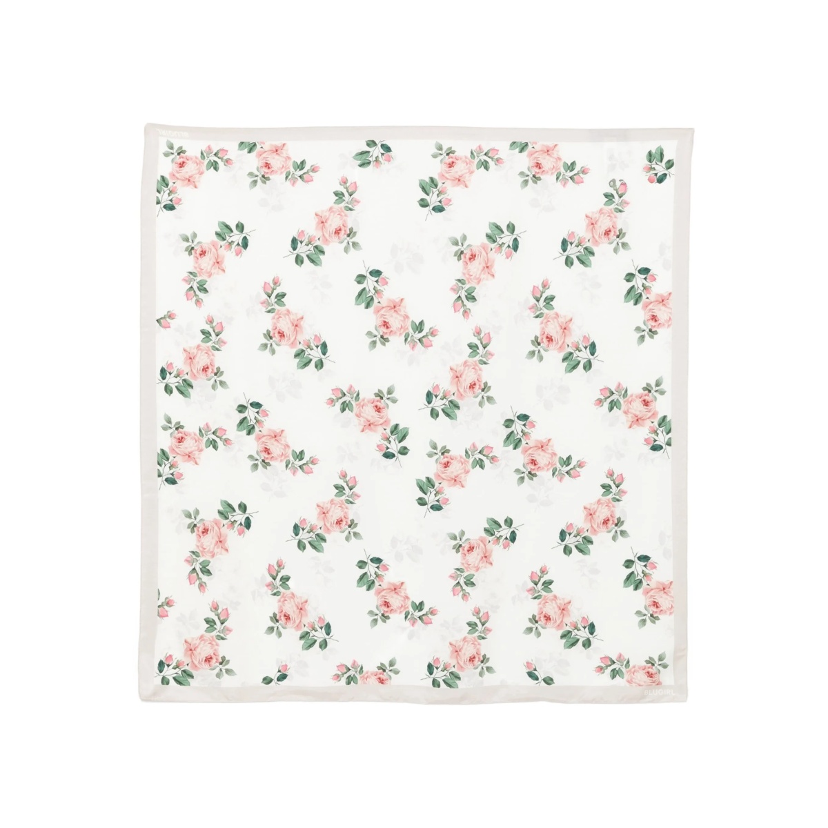 rose-print square scarf