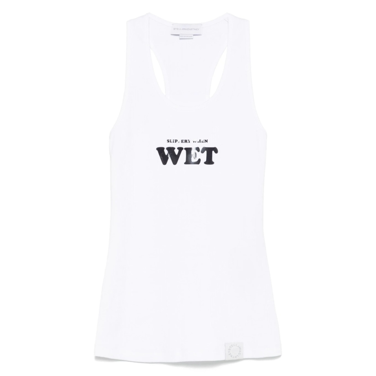 rubberised slogan-print tank top