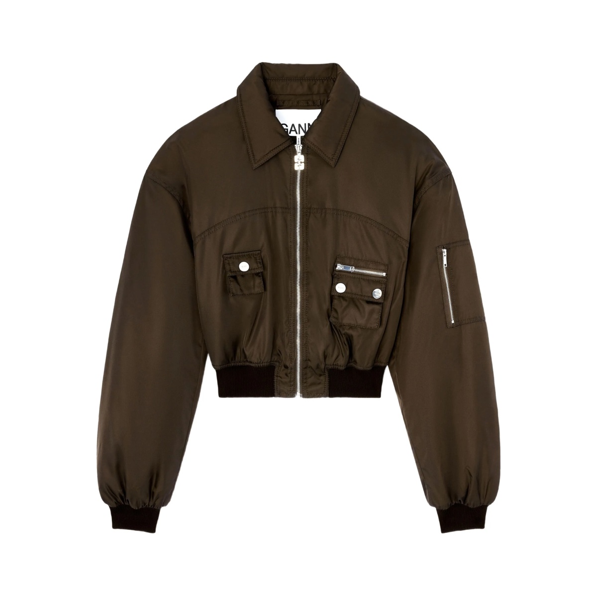 ruffled-detail bomber jacket - Img 5