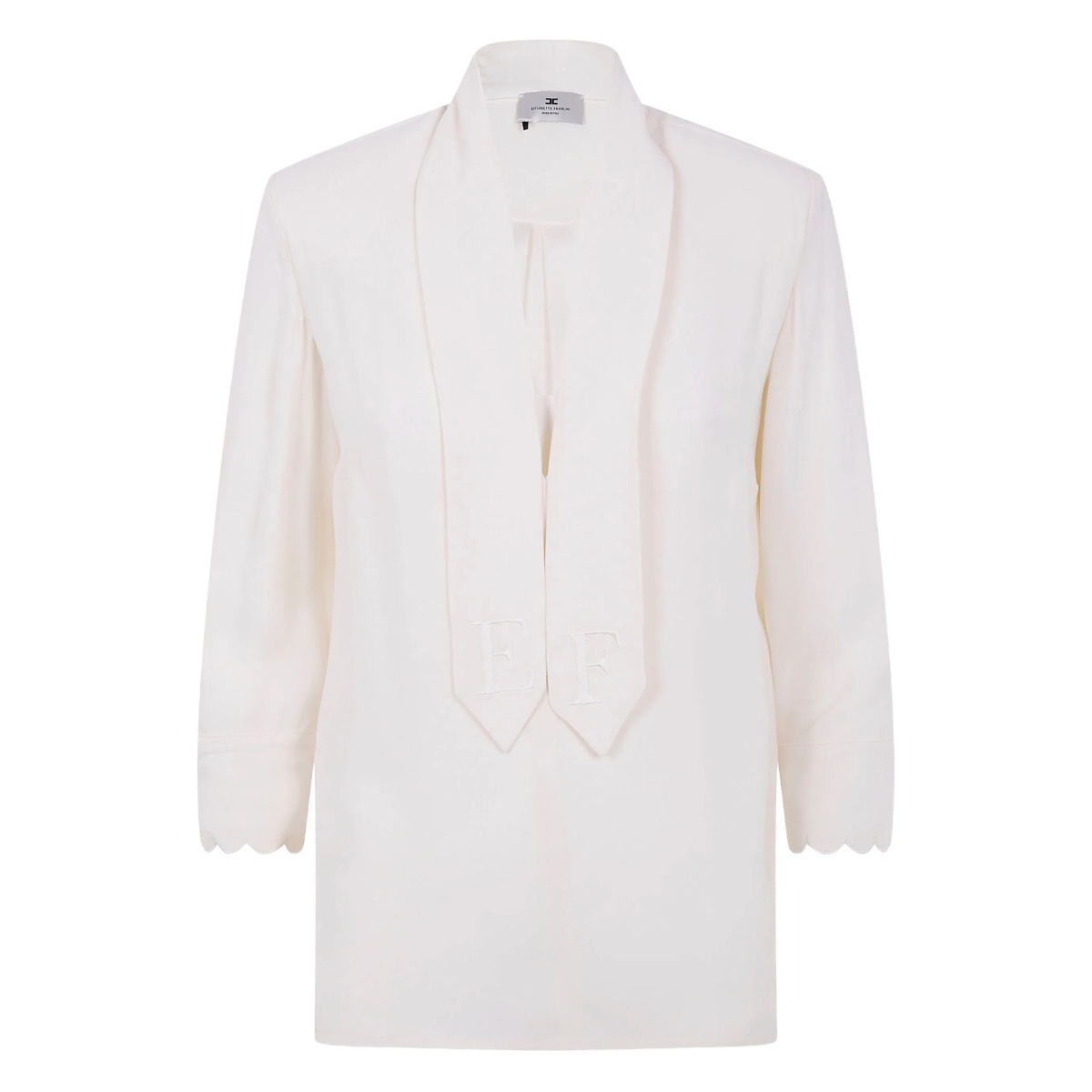 scallop-edge embroidered blouse