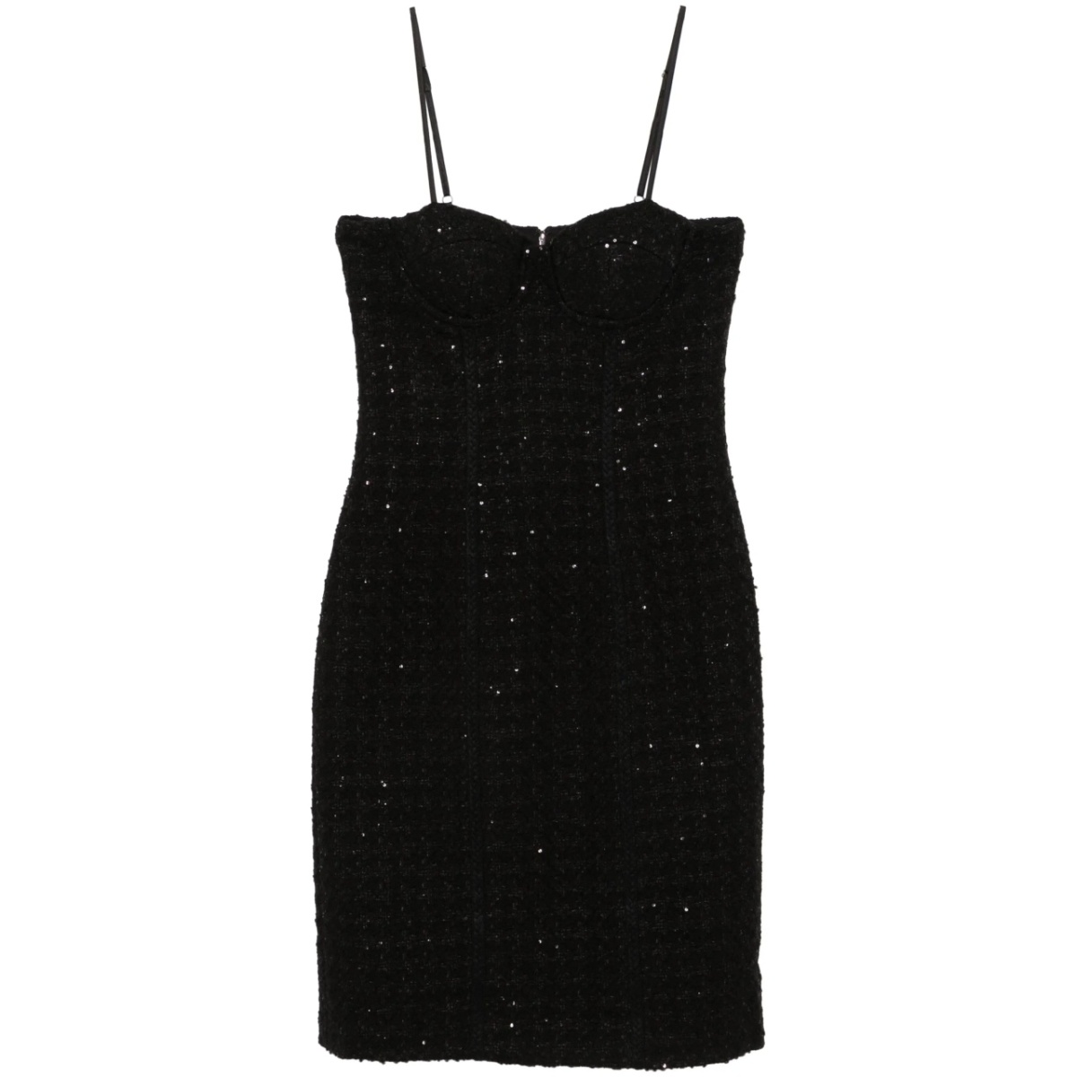 sequin-embellished bouclé midi dress