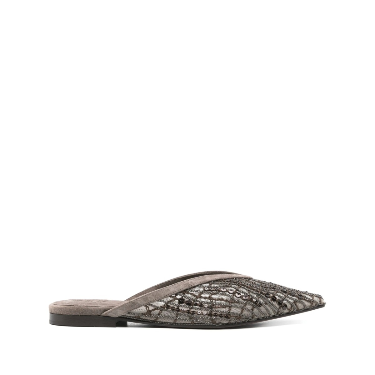 sequin-embellished flat mules