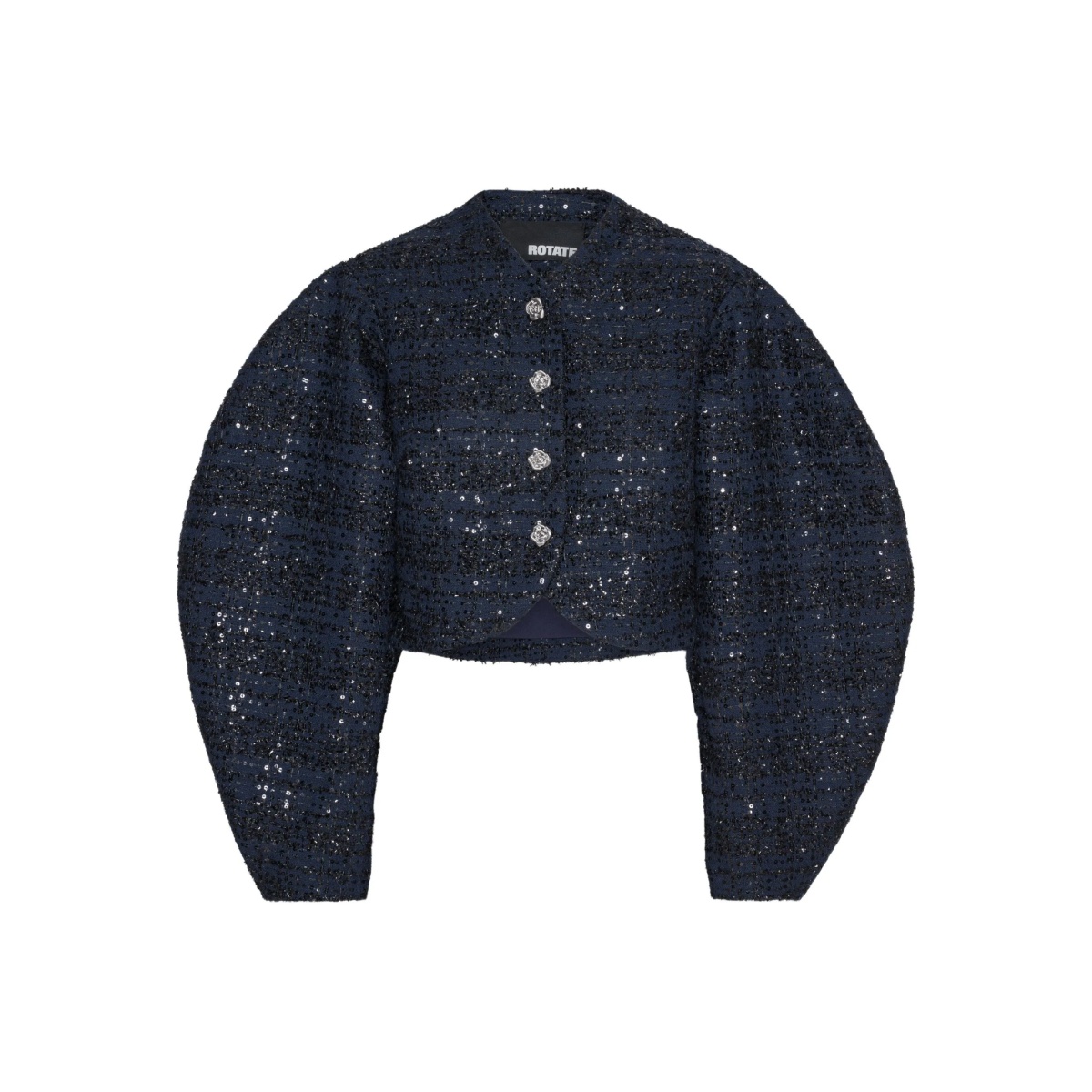 sequin-embellished puff-sleeve jacket
