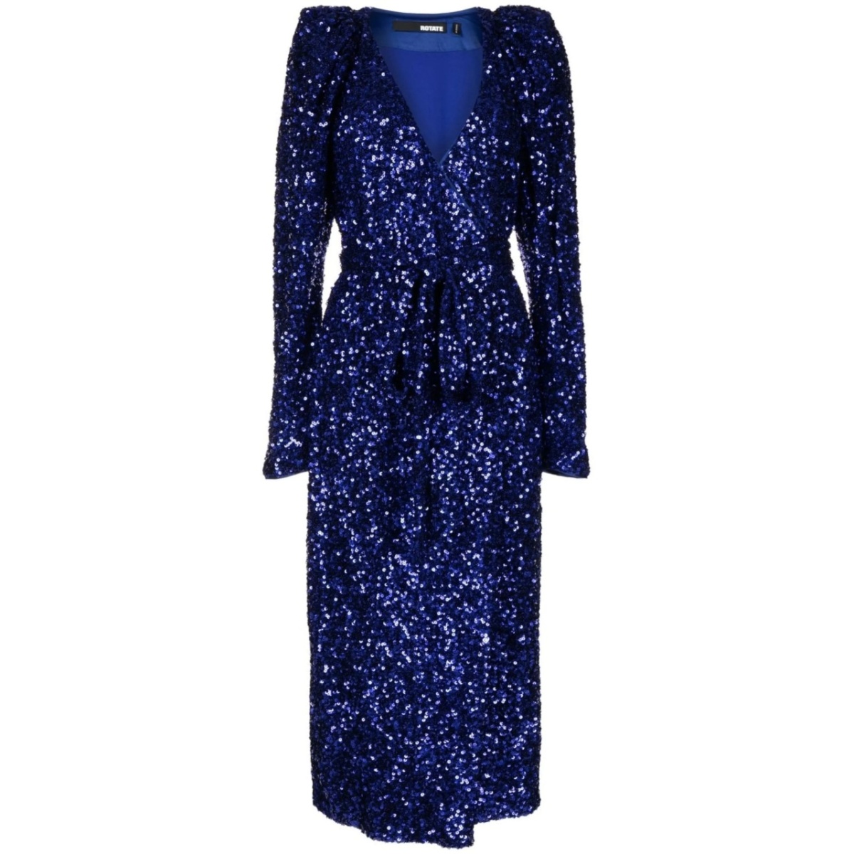 sequin-embellished wrap midi dress