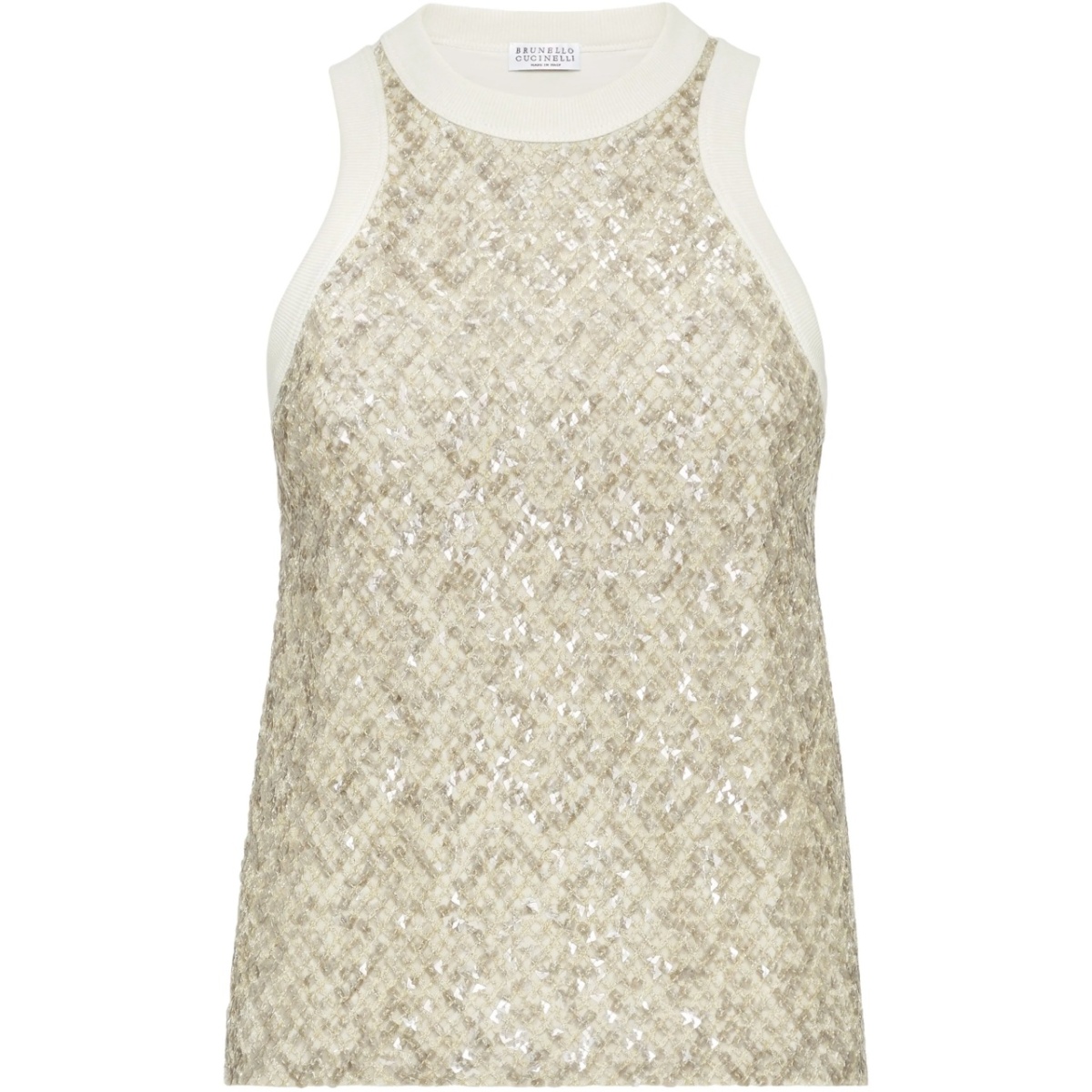 sequinned embroidered tank top