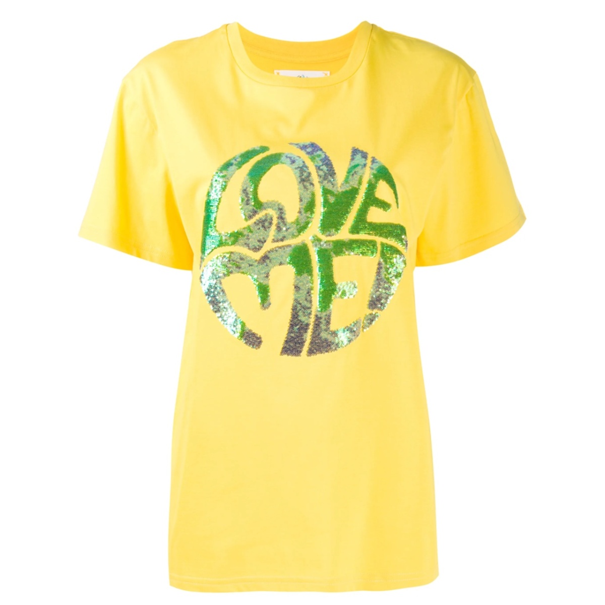 sequinned print T-shirt