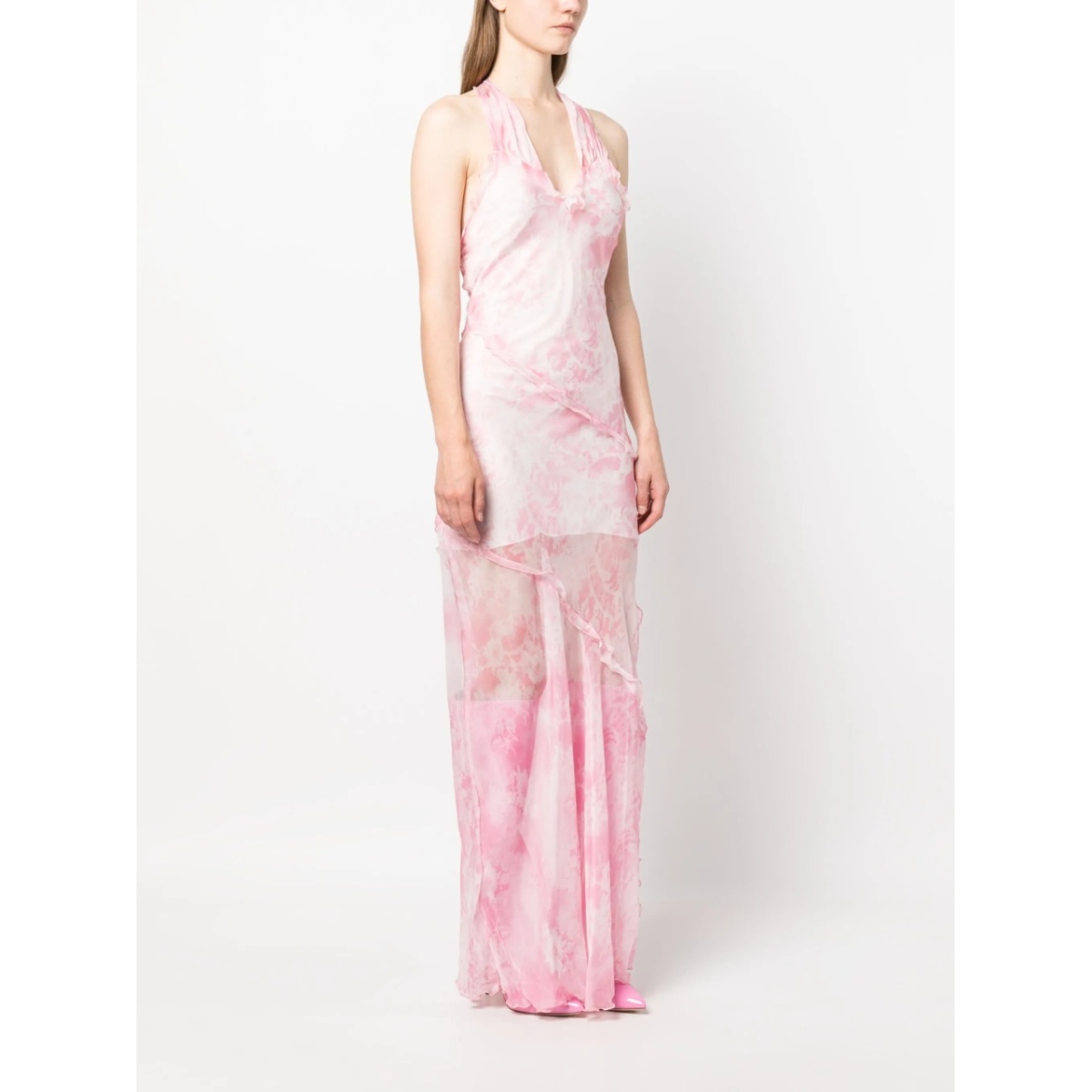sheer ruffle-detail maxi dress - Img 3