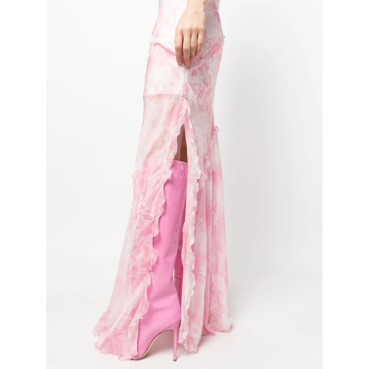 sheer ruffle-detail maxi dress - Img 5