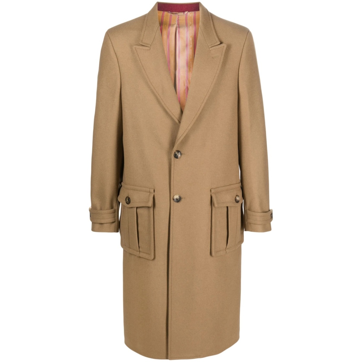 single-breasted wool-blend coat