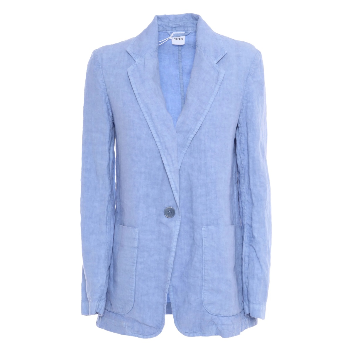 single-button linen blazer