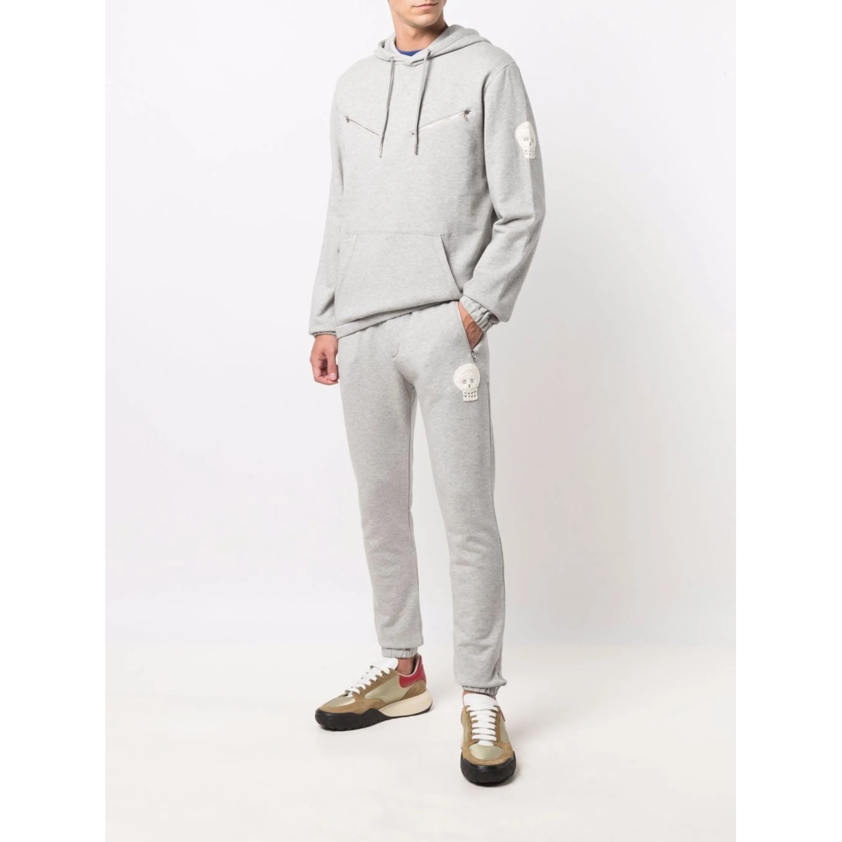 skull-patch zip-detail hoodie - Img 2
