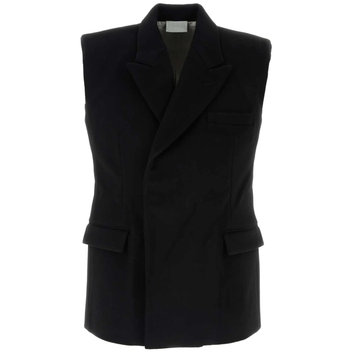 sleeveless wool jacket
