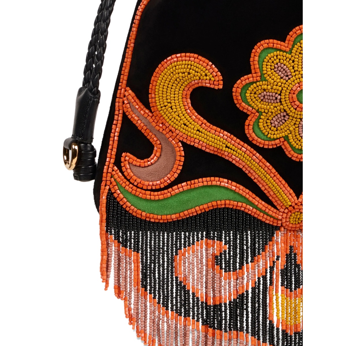 Small Kalispera beads fringes bucket bag - Img 5