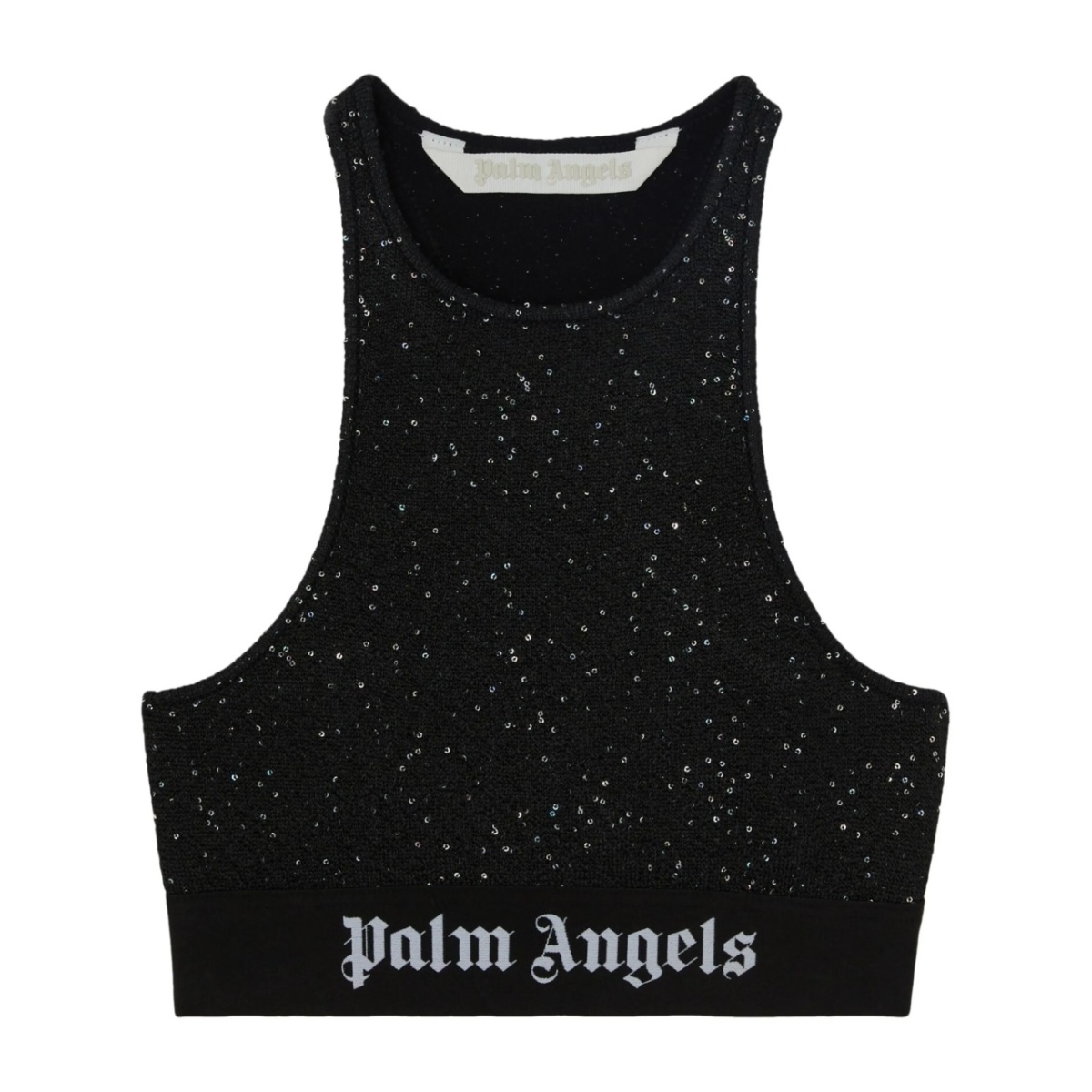Soiree logo-print crop top