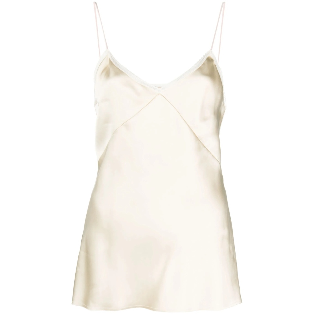 spaghetti-straps satin-finish top