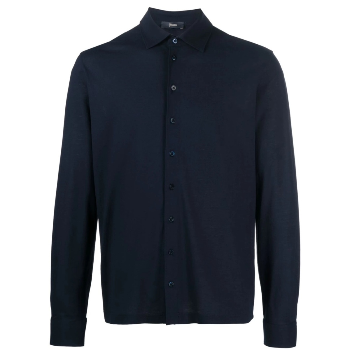spread-collar cotton shirt