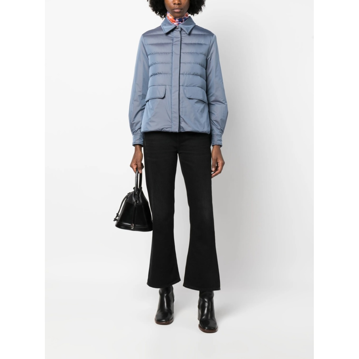 spread-collar quilted puffer jacket - Img 2