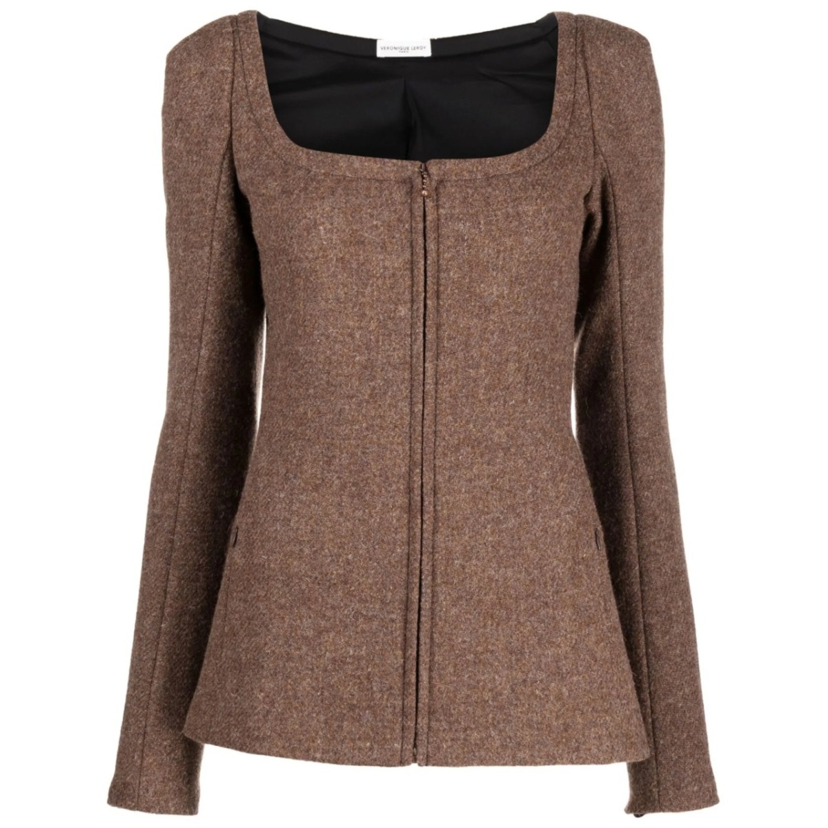 square-neck fitted jacket