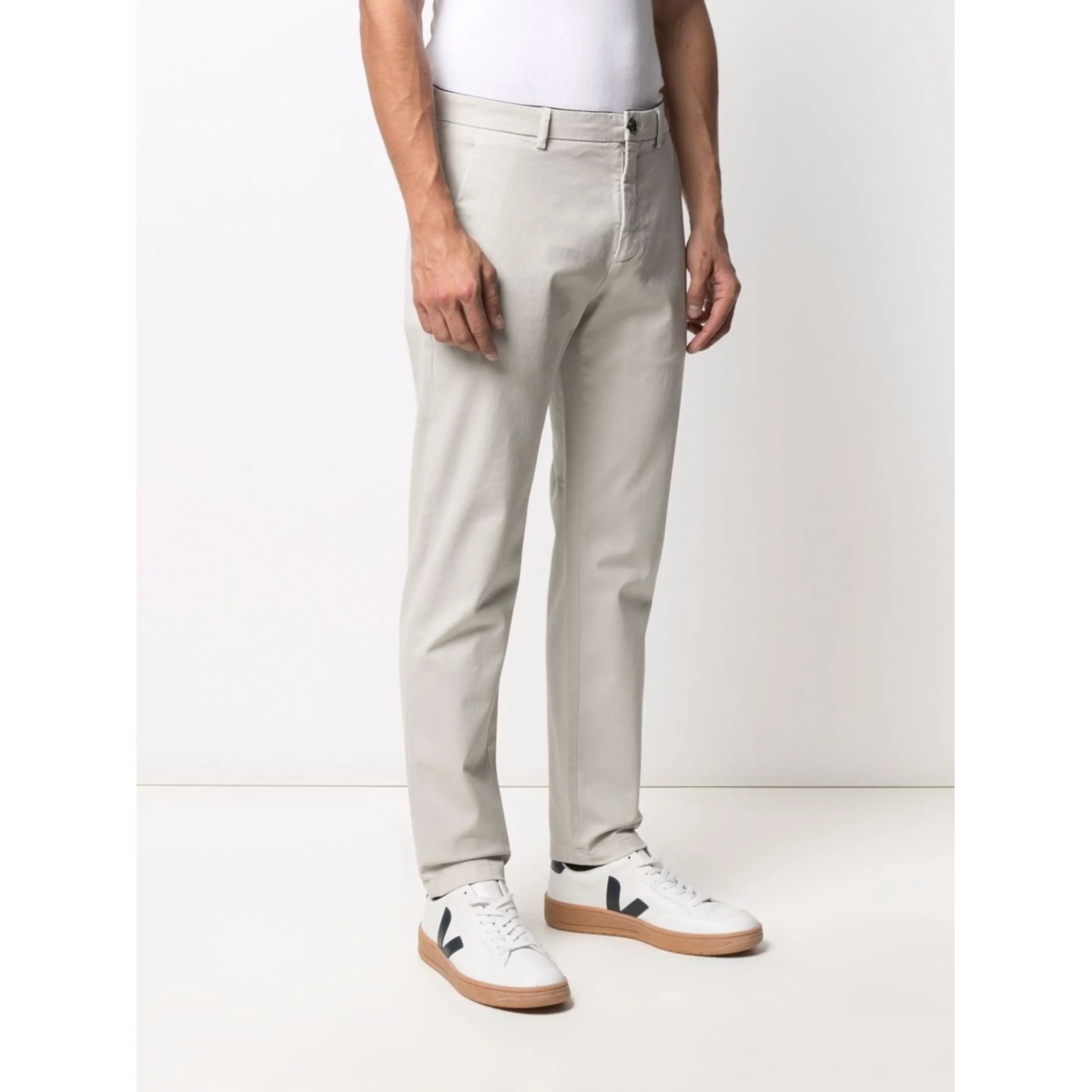 straight-leg cotton-blend trousers - Img 3