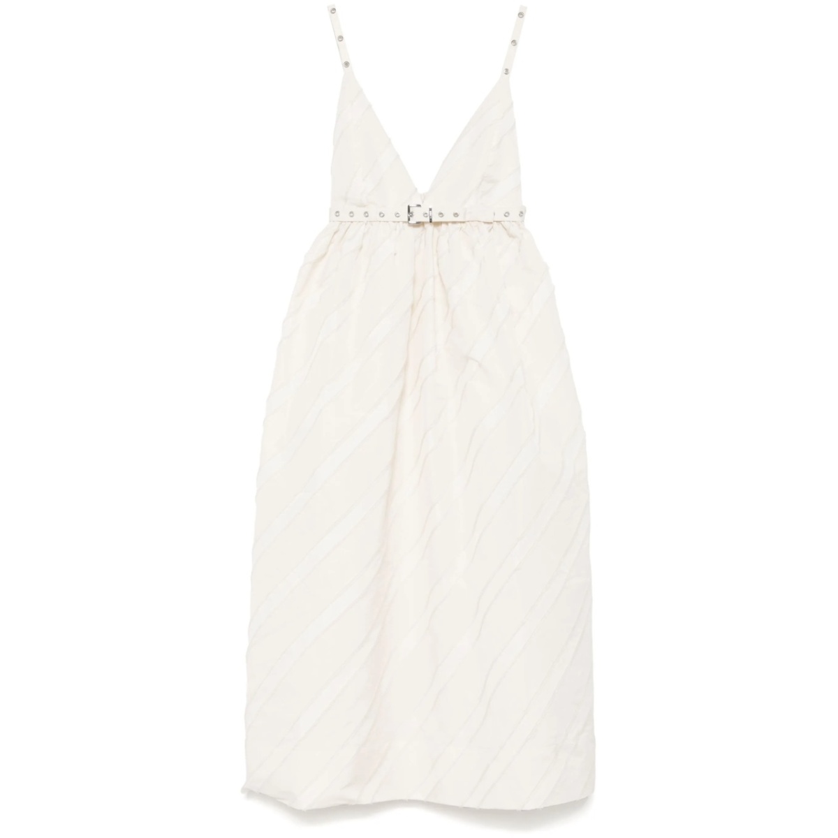 stripe-pattern midi dress