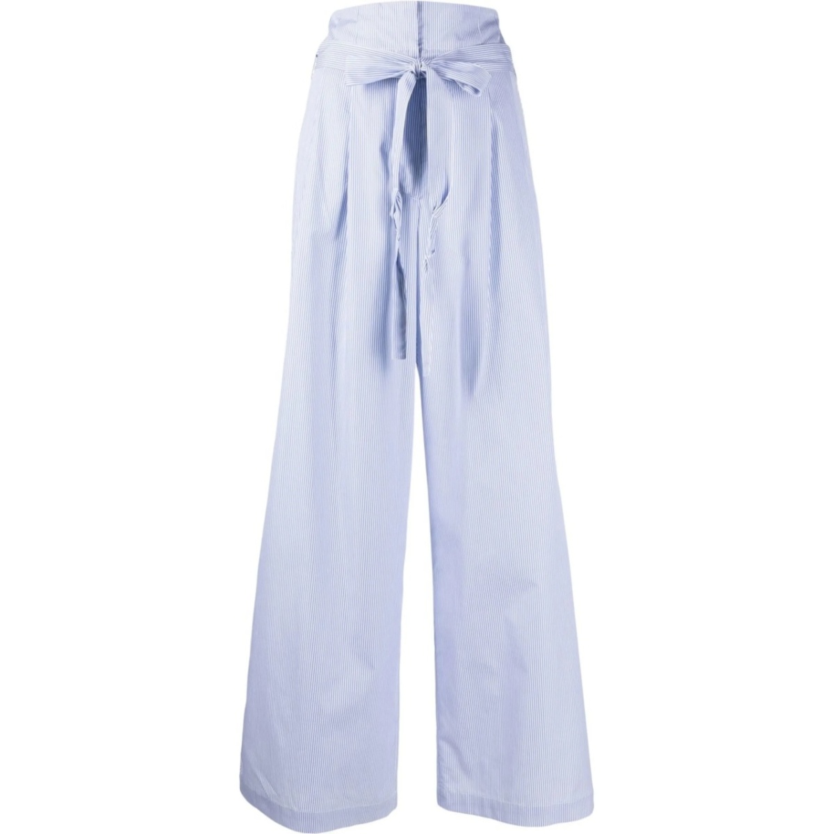 stripe-print tie-waist palazzo pants