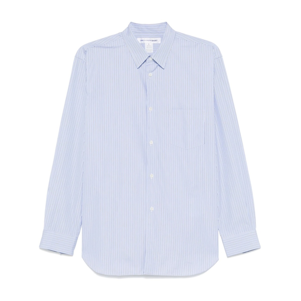 striped button-up shirt