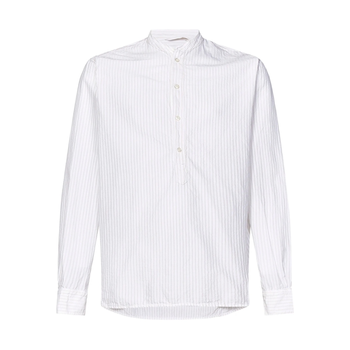 striped button-up shirt