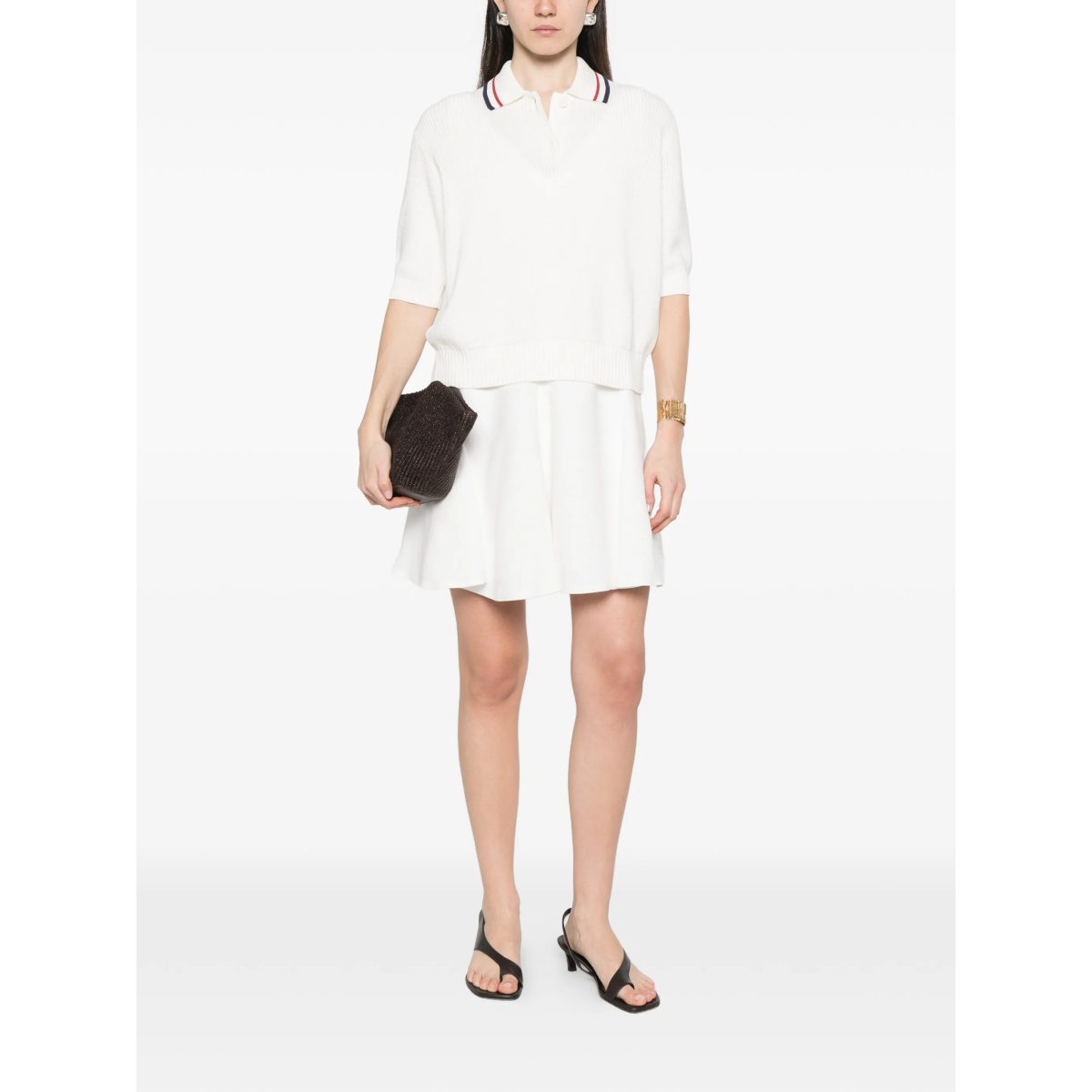 striped-collar polo top - Img 2