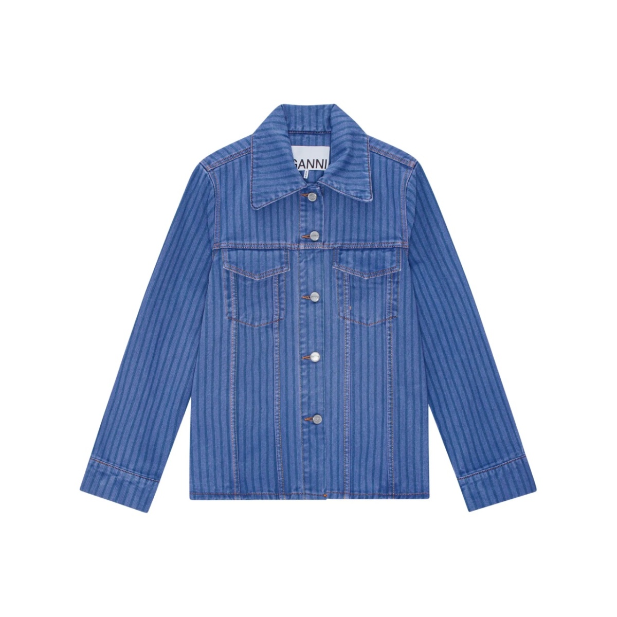 striped denim jacket