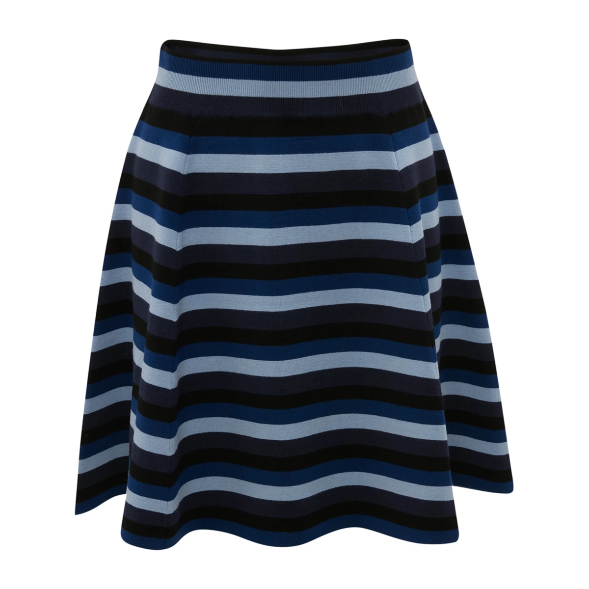 striped flared miniskirt