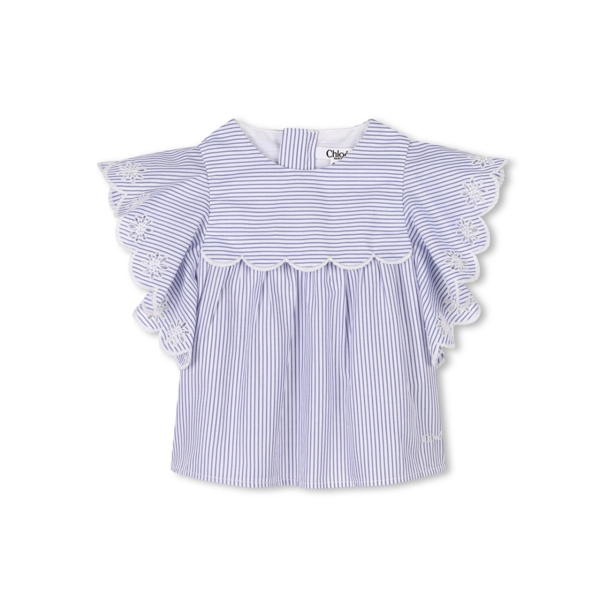 striped ruffled blouse