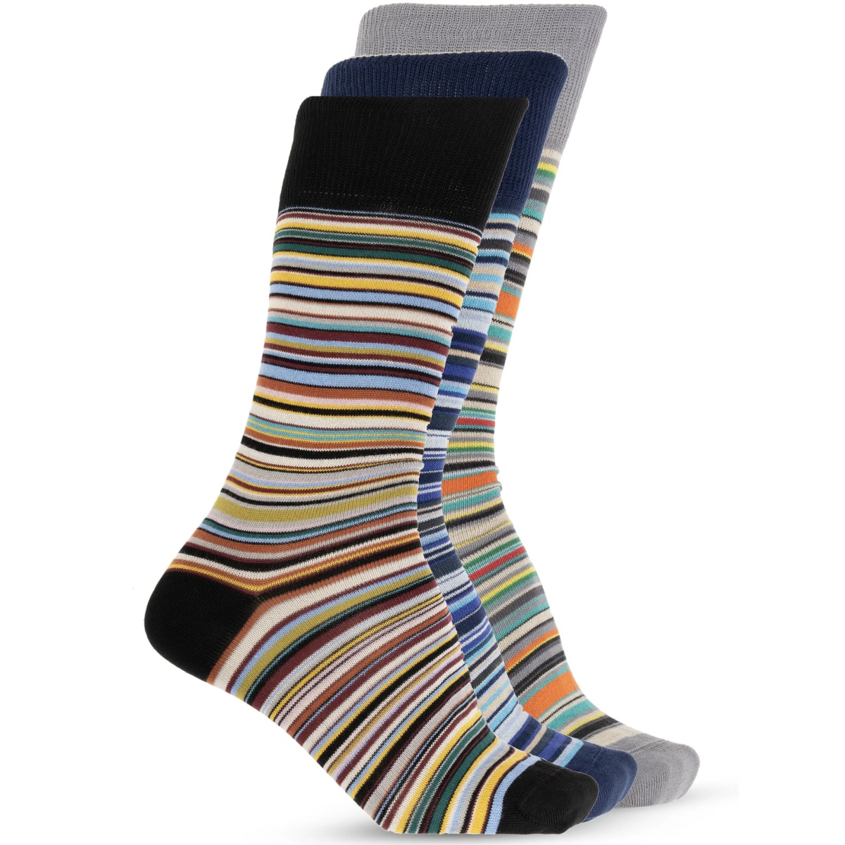striped three-pair socks set
