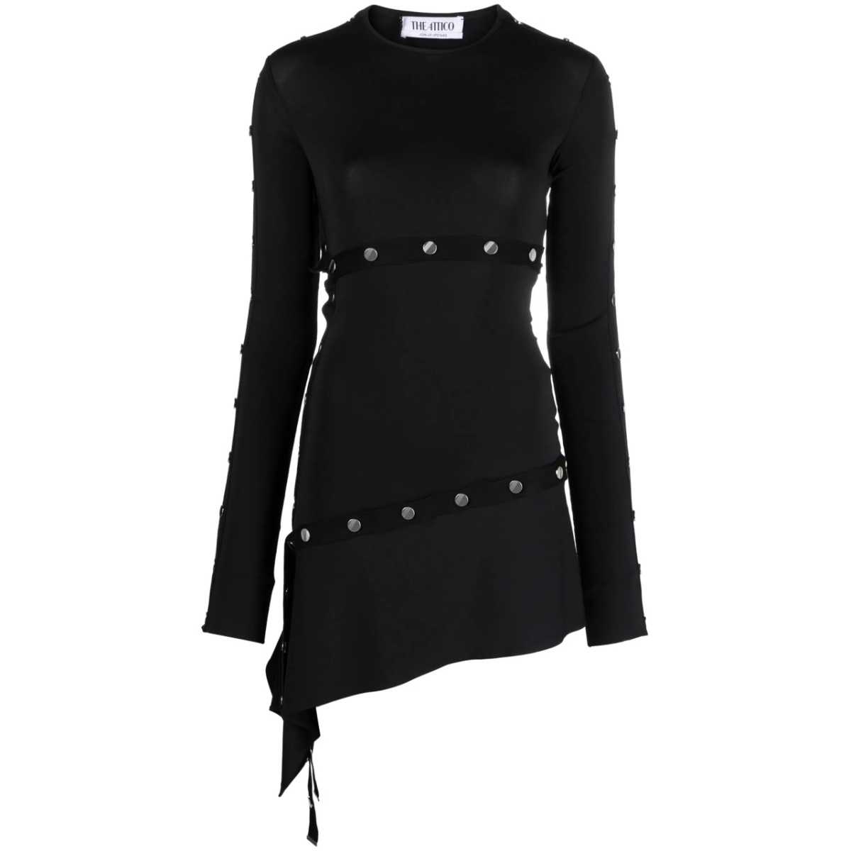 studded asymmetric convertible dress