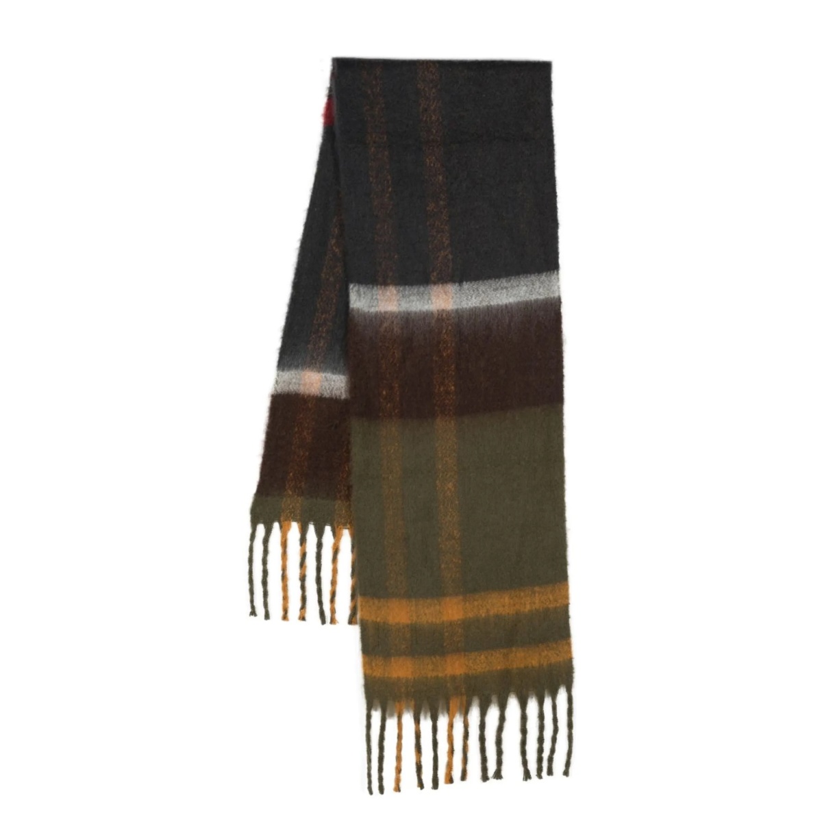 tartan-check knit scarf