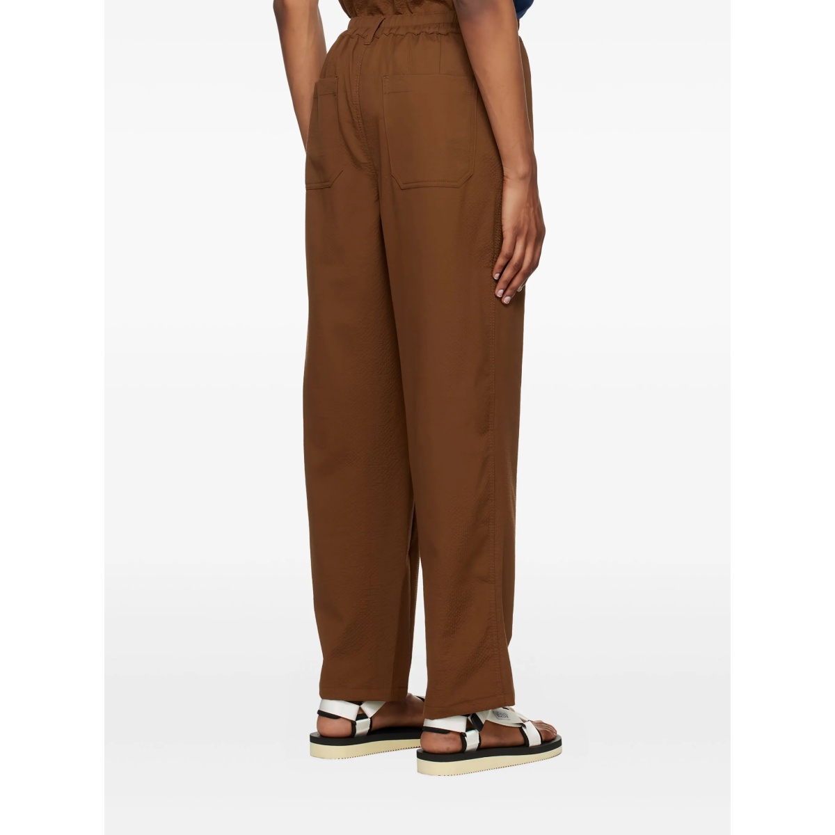 textured stretch-cotton trousers - Img 4