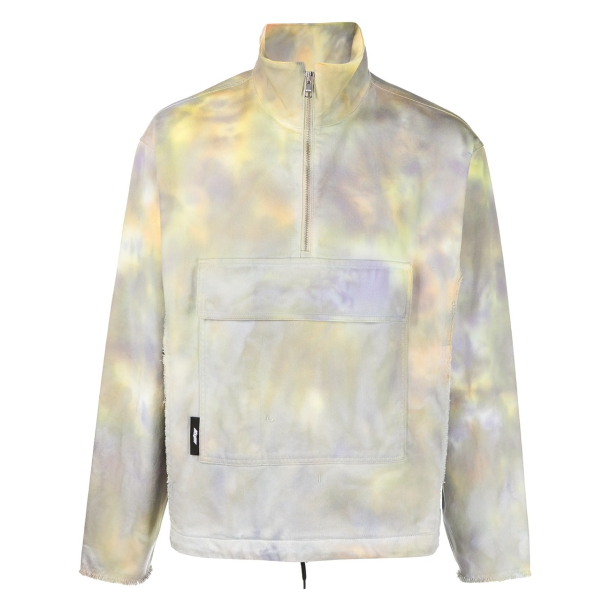 tie-dye pattern half-zip sweatshirt