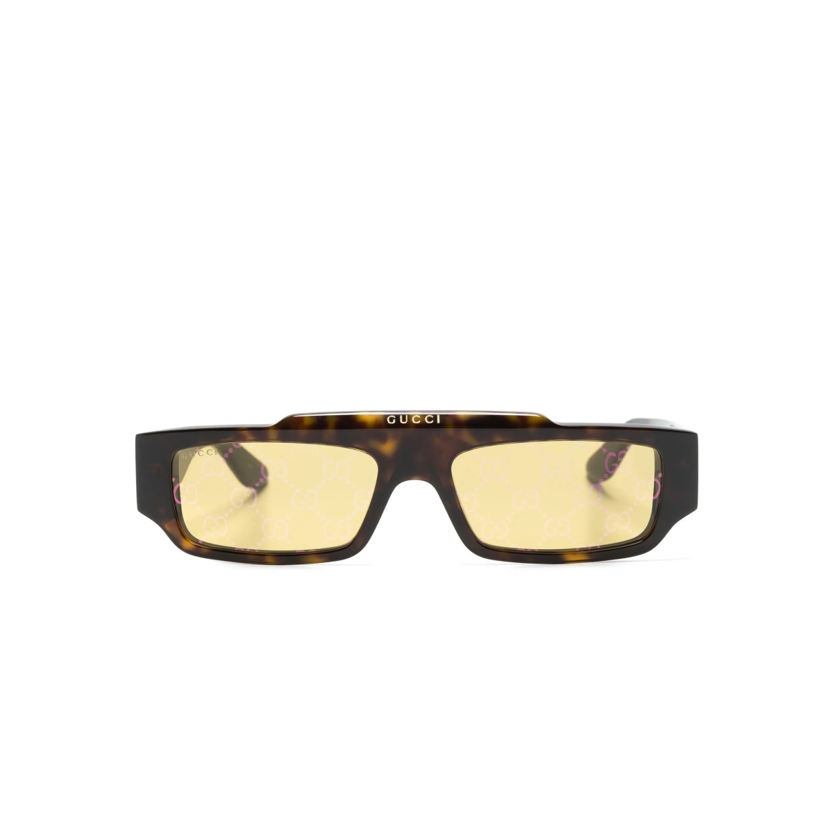 tortoiseshell rectangle-frame sunglasses