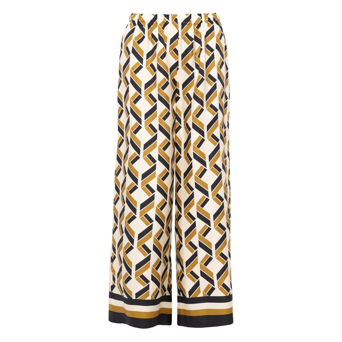Tube geometric-print wide-leg trousers
