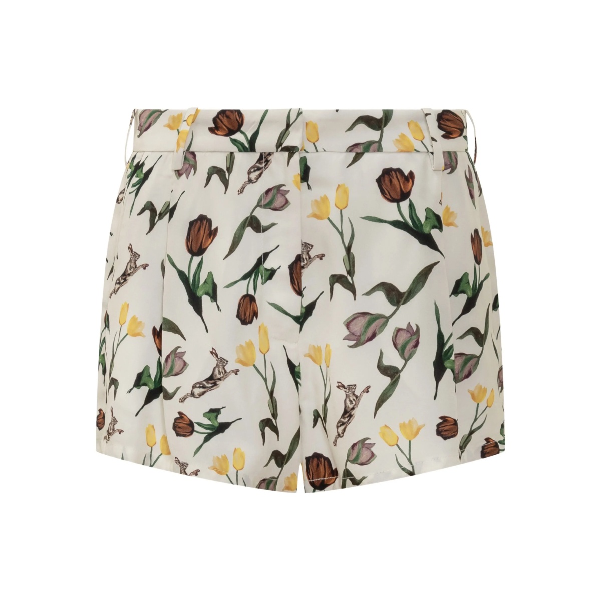 tulip hares-print shorts