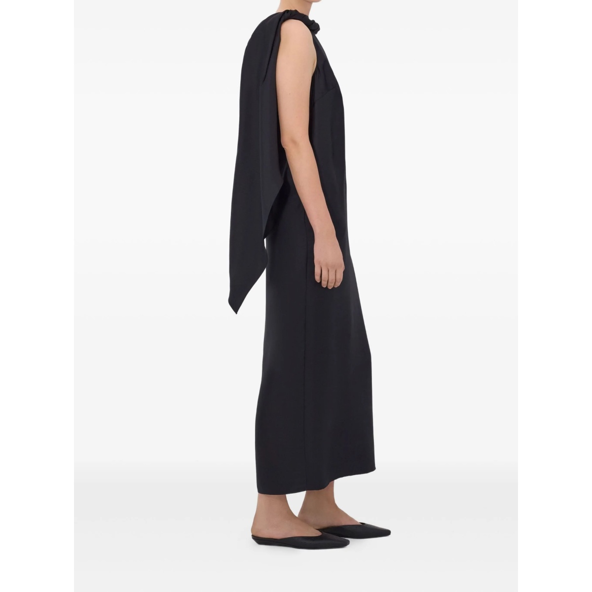 twisted-collar midi dress - Img 3