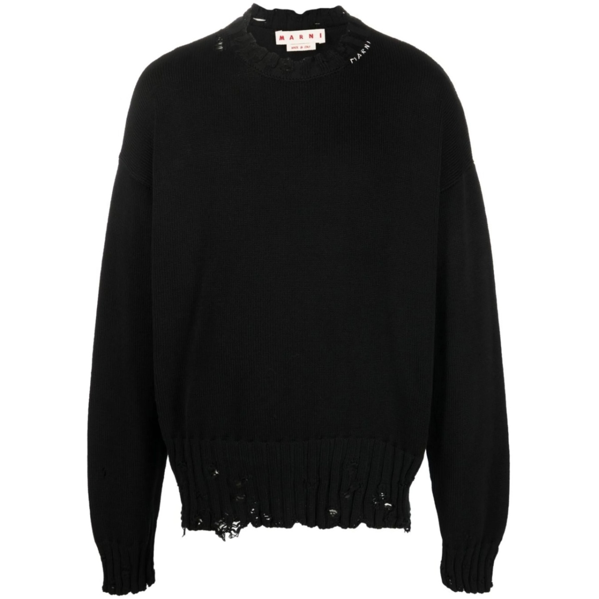 Twisted crew-neck jumper