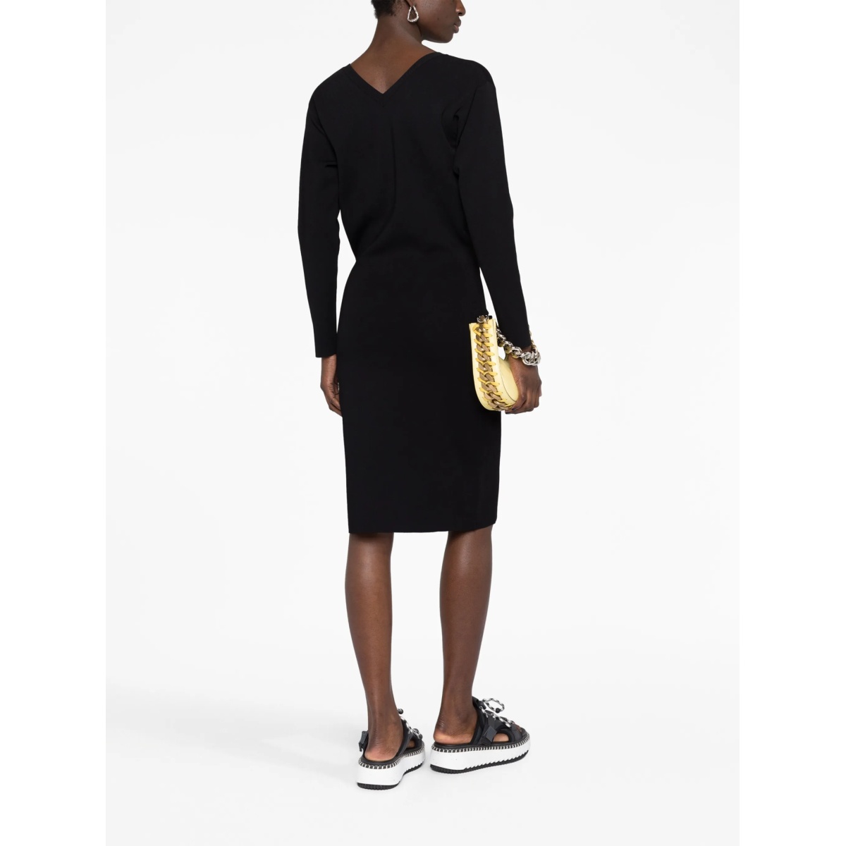 V-neck knitted midi dress - Img 4