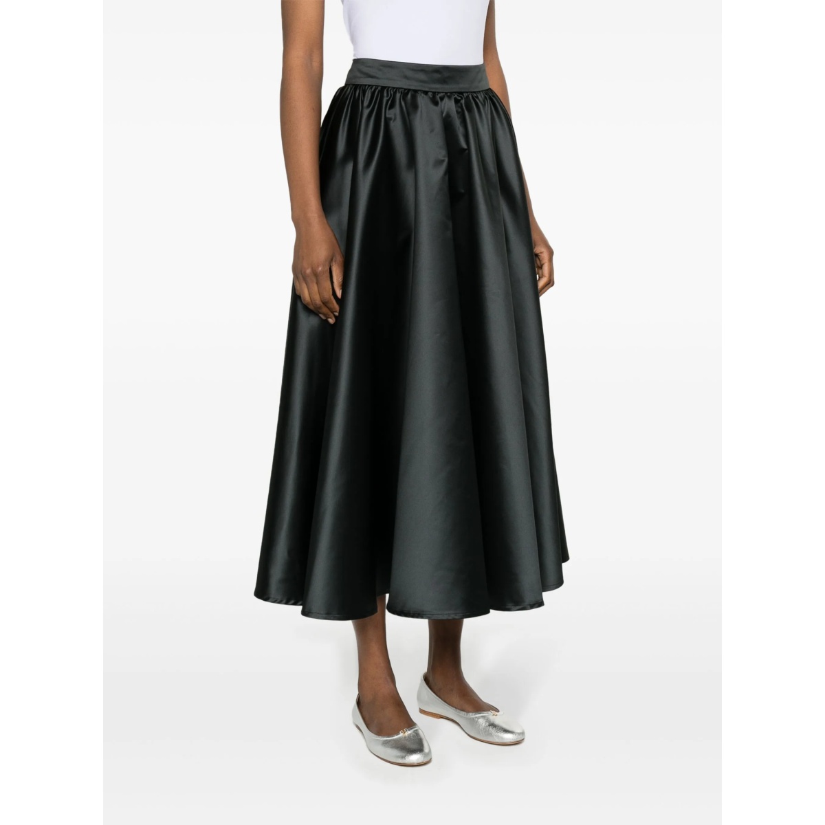 Volume satin midi skirt - Img 3