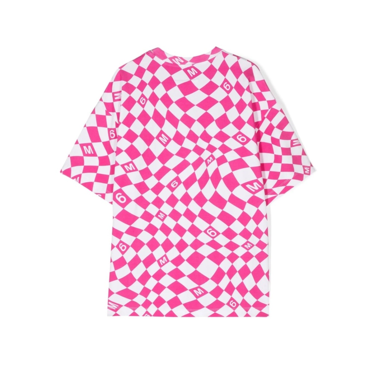 warp check pattern cotton T-shirt - Img 2