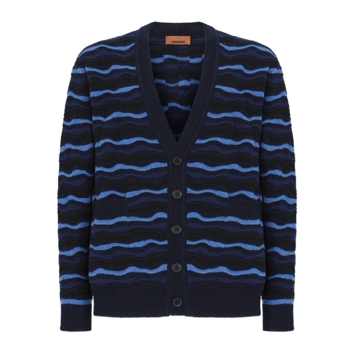 wave-pattern cardigan