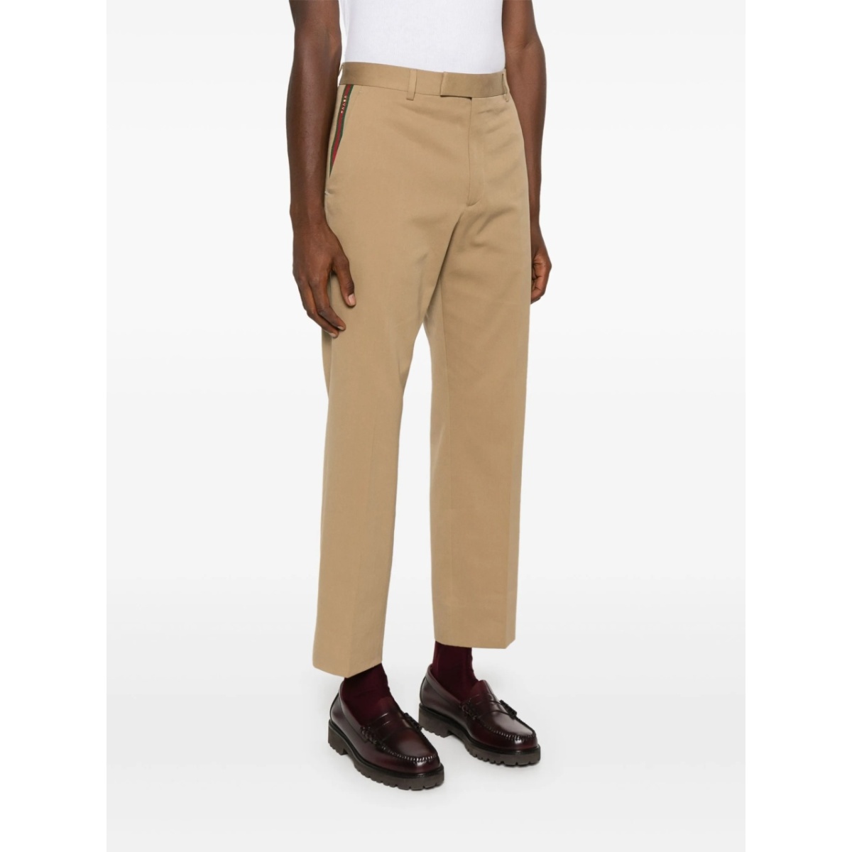Web-stripe trim tailored trousers - Img 3