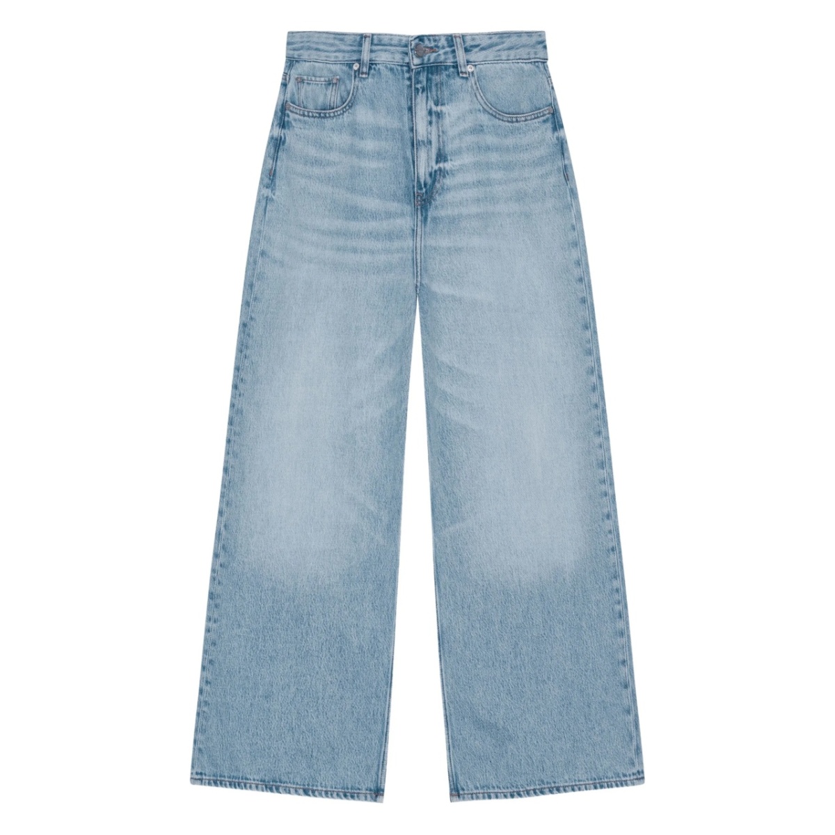 whiskering-effect jeans