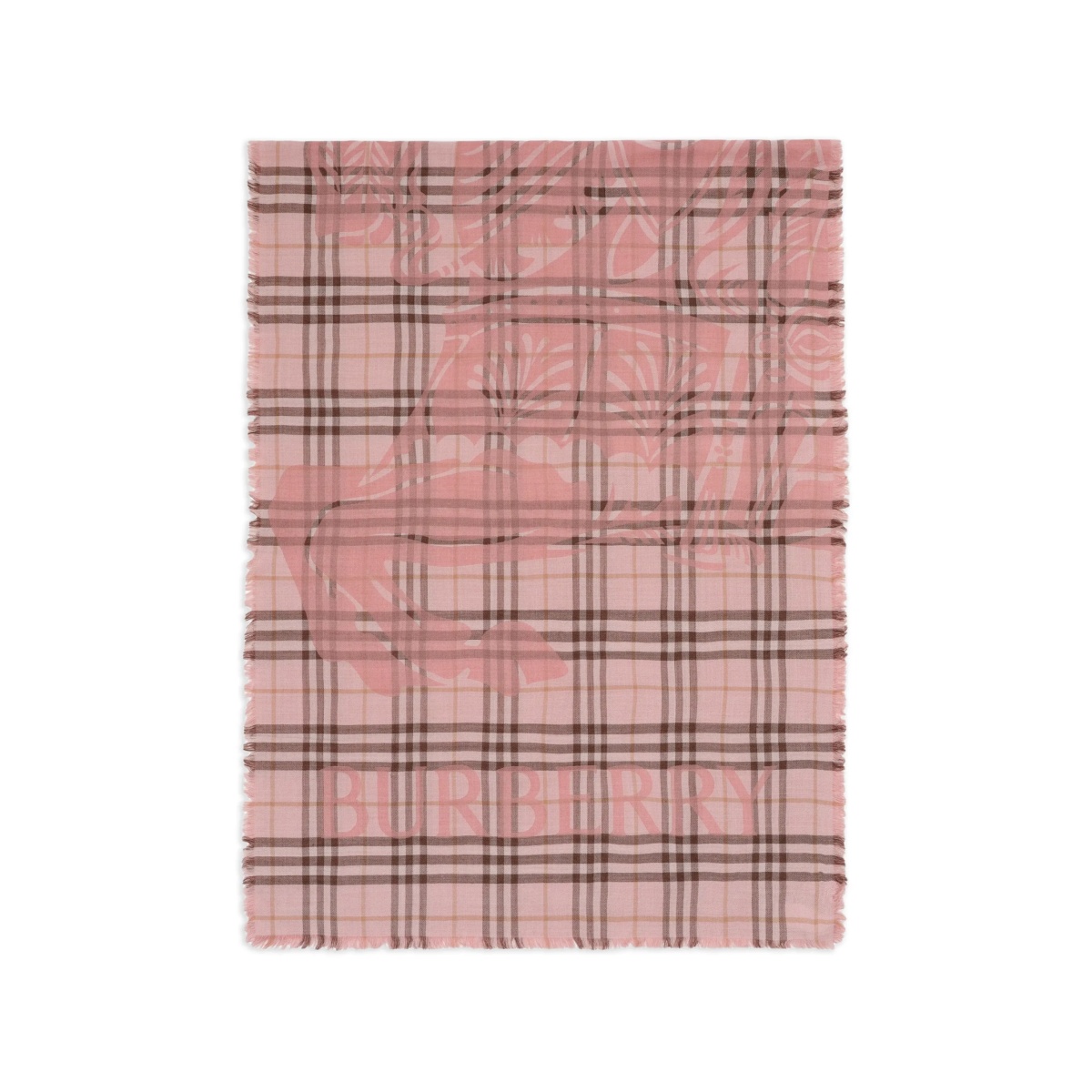wide EKD Check wool silk scarf - Img 2